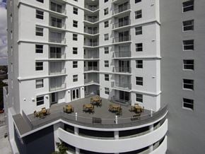 Miami apartment for rent - a view of the hotel from our balcony