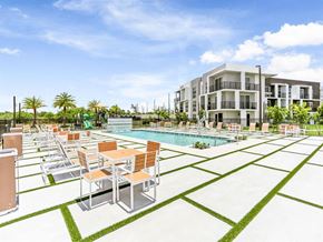 Miami apartment for rent - a rendering of the pool at the apartments