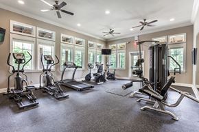 Brooksville apartment for rent - A spacious home gym with a variety of exercise equipment.