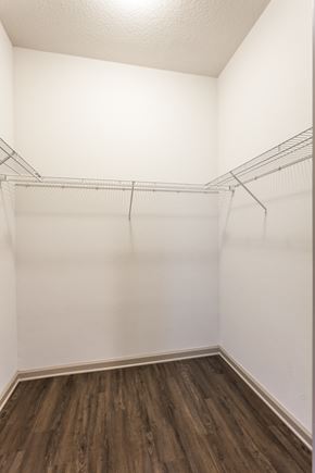 Brooksville apartment for rent - an empty bedroom with white walls and wood flooring and a closet