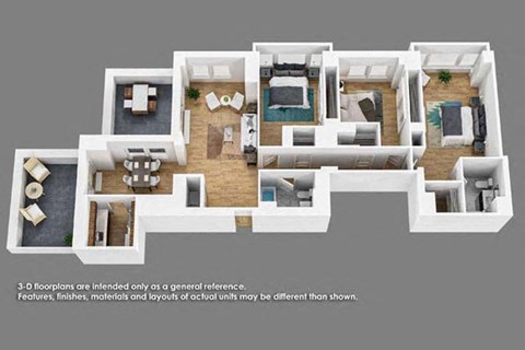 Floor plan for 3 beds, 2 baths, 1478 sqft