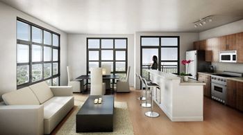 Kitchen and living room
