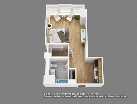 Floor plan for studio, 1 bath, 449 sqft