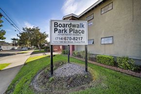Buena Park apartment for rent - A sign for Boardwalk Park Place apartment homes is shown.