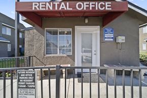 Rialto apartment for rent - A rental office building with a sign that says "future resident and office parking only".