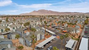Las Vegas apartment for rent - A residential area with houses and parked cars.