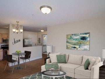 Beverly apartment for rent - a living room with a couch and a table