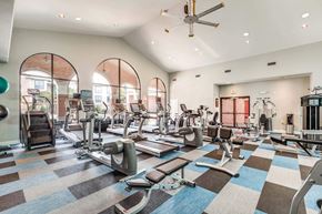 Houston apartment for rent - Spacious fitness center with treadmills and elliptical machines at Vintage Park Apartments, Houston, TX 77070