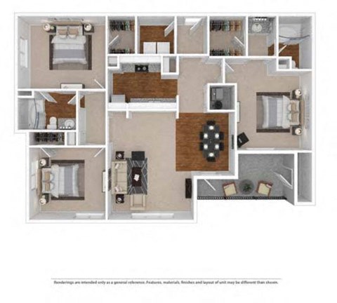 Floor plan for 3 beds, 2 baths, 1627 sqft