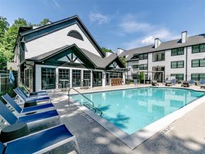 Atlanta apartment for rent - Sparkling Pool and Clubhouse at Morningside Courts, Atlanta, GA, 30324