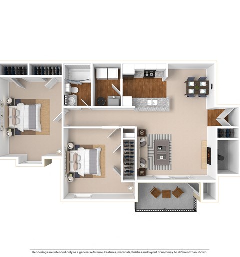 Floor plan for 2 beds, 1 bath, 900 sqft