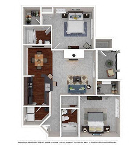 Floor plan for 2 beds, 2 baths, 1080 sqft