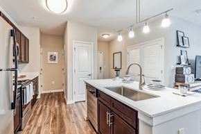 Charlotte apartment for rent - Open kitchen with a large counter top and a sink at The Atlantic Mountain Island, Charlotte