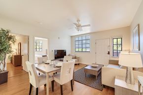 Berkeley apartment for rent - A well-lit, modern dining room with a table set for four.