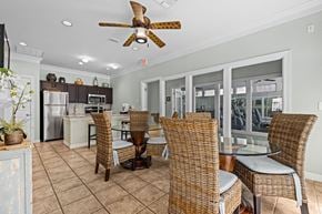 Austin apartment for rent - A kitchen with a dining table and chairs.