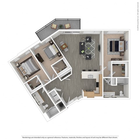 Floor plan for 3 beds, 2 baths, 1480 sqft