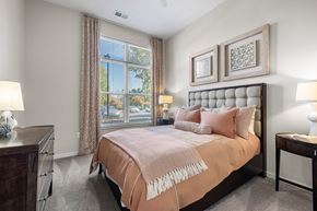 Raleigh apartment for rent - a bedroom with a bed and a window