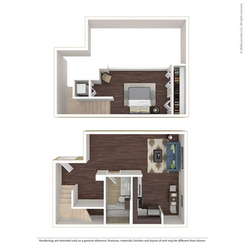 Floor plan for 1 bed, 1 bath, 783 sqft
