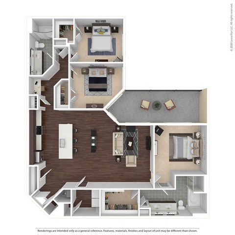 Floor plan for 3 beds, 2 baths, 1700 sqft