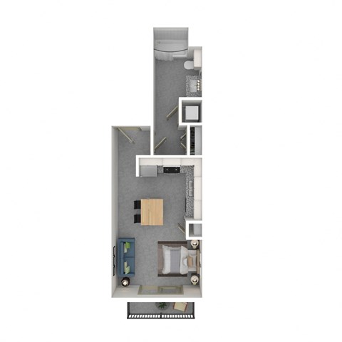 Floor plan for studio, 1 bath, 468 sqft