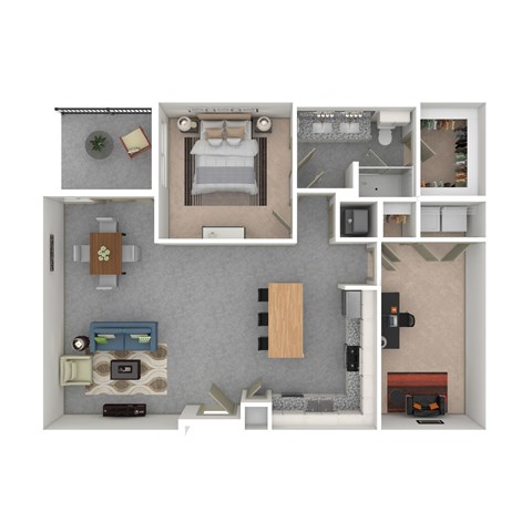 Floor plan for 1 bed, 1 bath, 1200 sqft
