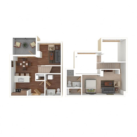 Floor plan for studio, 1.5 baths, 790 sqft