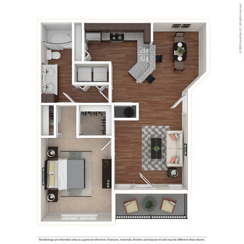 Floor plan for 1 bed, 1 bath, 816 sqft