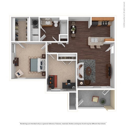 Floor plan for 2 beds, 1 bath, 898 sqft