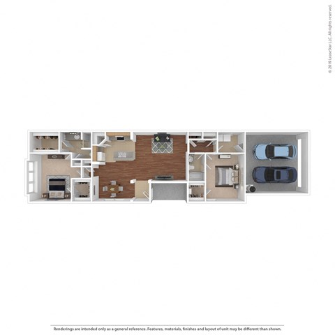 Floor plan for 2 beds, 2 baths, 1450 sqft