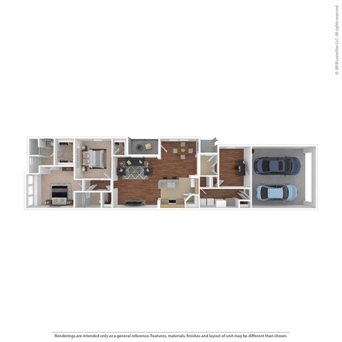 Floor plan for 2 beds, 2 baths, 1453 sqft