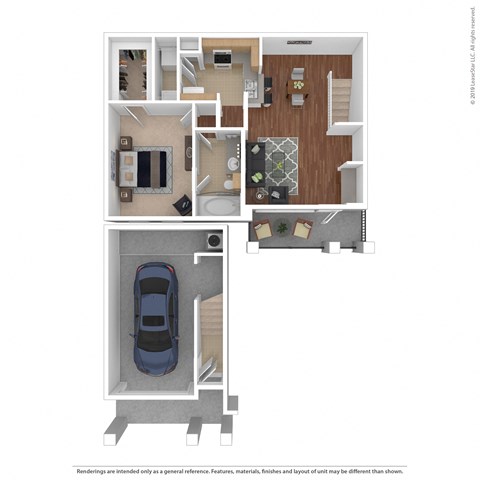 Floor plan for 1 bed, 1 bath, 896 sqft