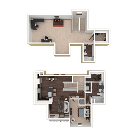 Floor plan for 2 beds, 2 baths, 1545 sqft