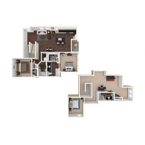 Floor plan for 3 beds, 3 baths, 2099 sqft