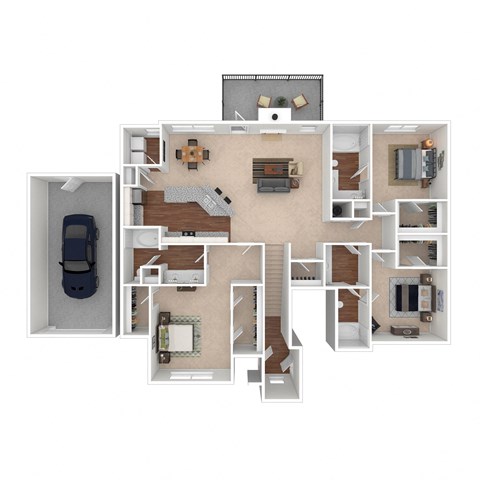 Floor plan for 3 beds, 3 baths, 1823 sqft