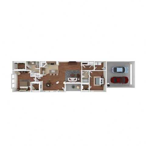 Floor plan for 2 beds, 2 baths, 1450 sqft