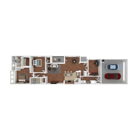 Floor plan for 2 beds, 2 baths, 1453 sqft