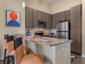 Raleigh apartment for rent - a kitchen with a granite counter top and a
