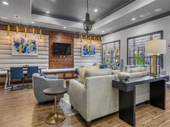 Austin apartment for rent - a living room with a couch and a table