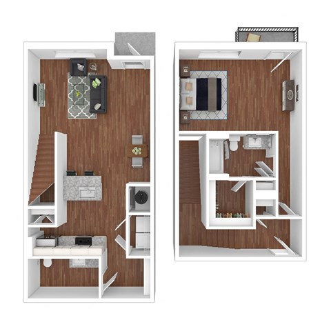 Floor plan for 1 bed, 1 bath, 1173 sqft