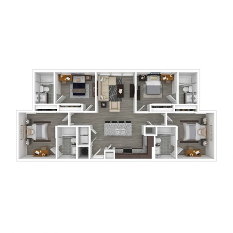 Floor plan for 4 beds, 4 baths, 319 sqft