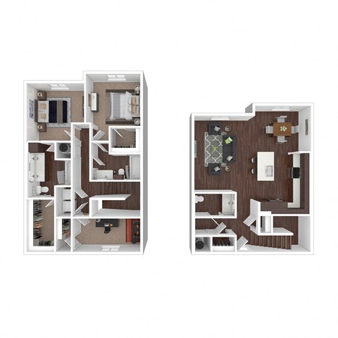Floor plan for 2 beds, 2.5 baths, 1565 sqft