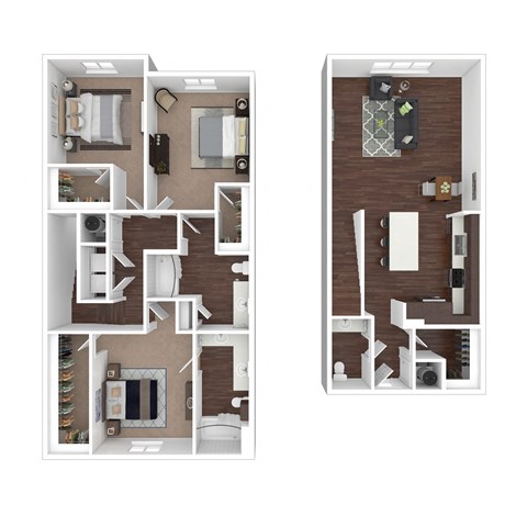 Floor plan for 3 beds, 2 baths, 1750 sqft