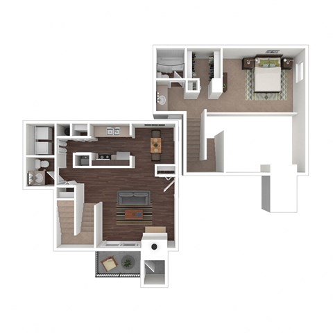 Floor plan for 1 bed, 1 bath, 926 sqft