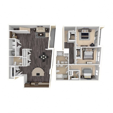 Floor plan for 3 beds, 2.5 baths, 2030 sqft