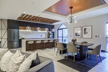Reservable resident lounge with gourmet kitchen