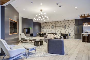 Reservable resident lounge with gourmet kitchen