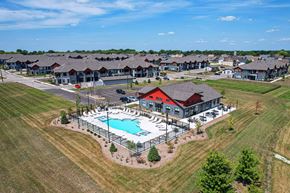 Mount Pleasant townhouse for rent - Drone View Of Pool at Tivoli Green Apartments & Townhomes, Wisconsin, 53406