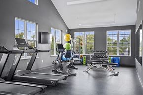 Oconomowoc apartment for rent - the gym is equipped with treadmills and other exercise equipment