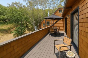 Oversized redwood decks