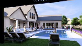 Crowley townhouse for rent - A pool area with lounge chairs and a building in the background.